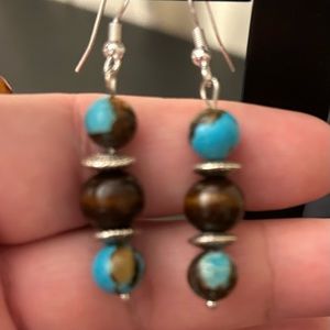 Artisan Handmade with love, dangling gorgeous beaded earrings.  One of a kind